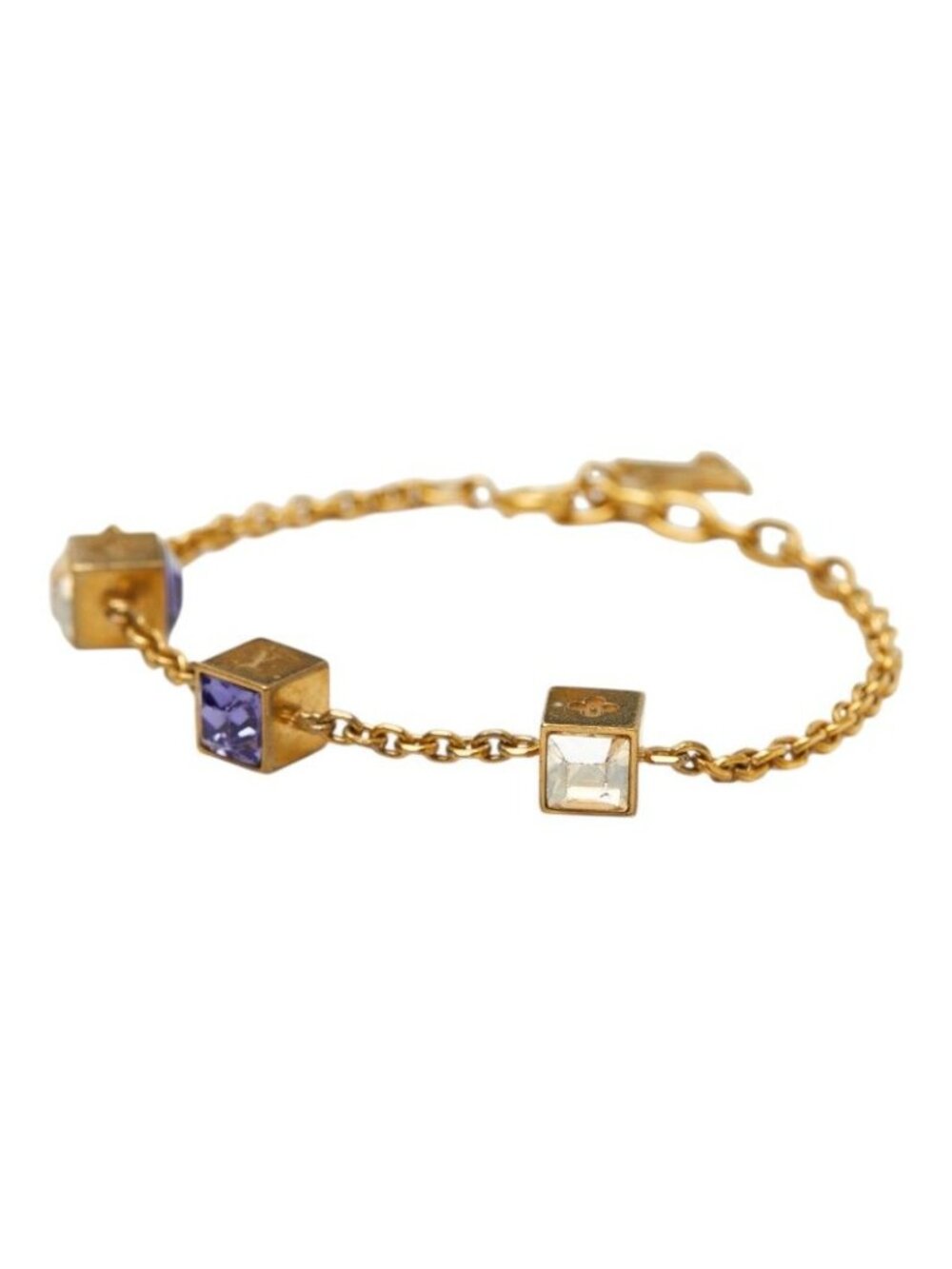 Louis Vuitton Bracelet Gambling Gold Purple Plated Swarovski - Picture 2 of 7